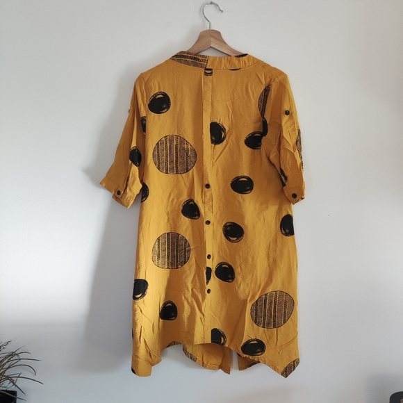 Afrocentric Mustard Yellow Tunic Blouse - Picture 7 of 8